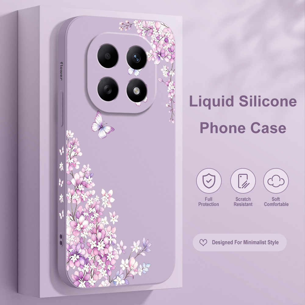 Phone Cases Xiaomi Redmi 12 - Фиолетовый чехол с цветочным принтом для