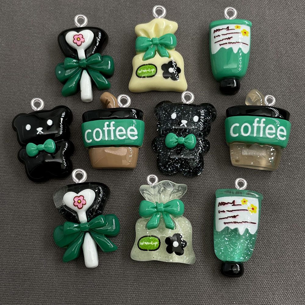 Phone Cases With Charms - 10 шт. мультяшных подвесок-медведей из смолы