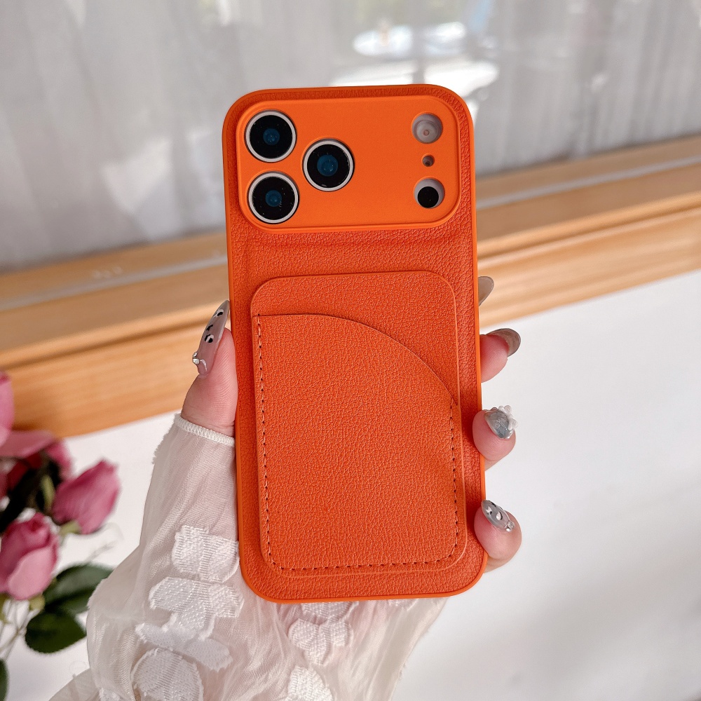 Phone Cases Best - Роскошный усовершенствованный оранжевый кожаный чехол для