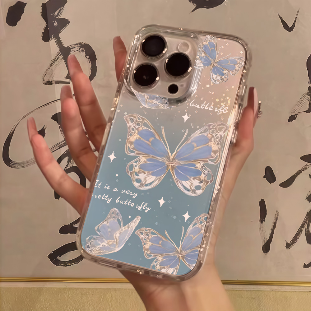 Phone Cases Best - Роскошный синий чехол с бабочками и